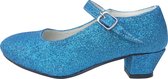 Spaanse Prinsessen schoenen blauw glitter maat 37 binnenmaat 23,5 cm) bij jurk