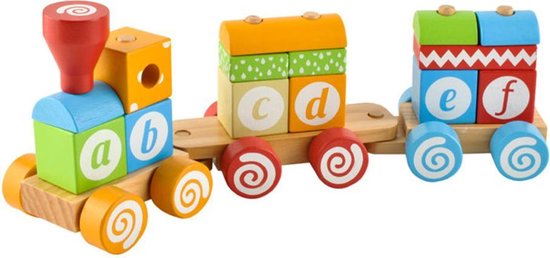 Houten trein - baby en kinder speelgoed - wagons | bol.com