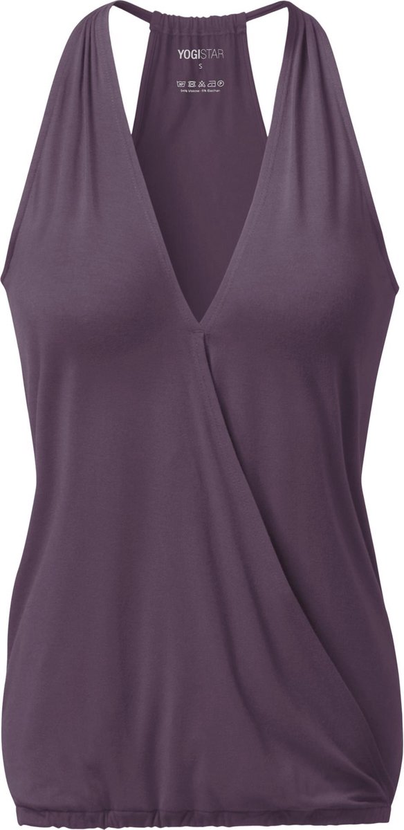Yoga-Racerback V-Neck "ala" - elderberry XS Loungewear shirt YOGISTAR