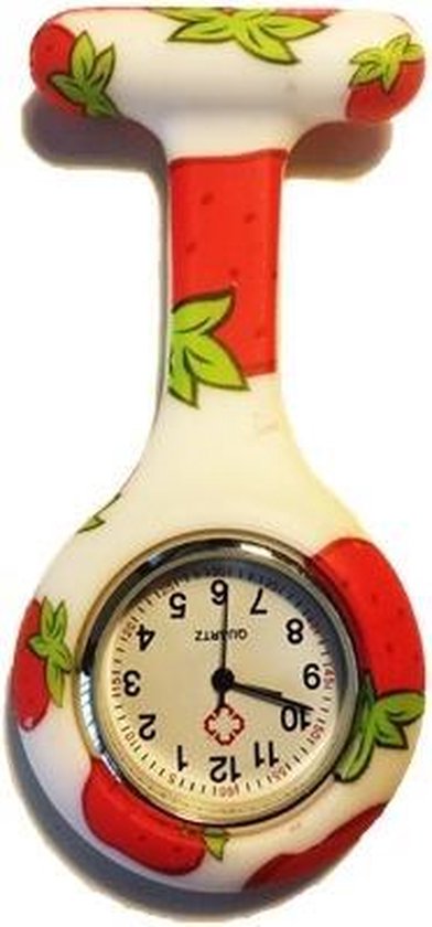 Verpleegster horloge met datum aanduiding van de merk Adora zilverkleurig met witte