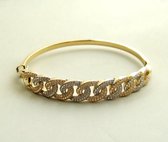 Christian bicolor gouden zirkonia bangle