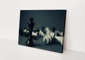 Pièces d'échecs | Tissu en toile | Décoration murale | 60 cm x 40 cm | Peinture | Photo sur toile