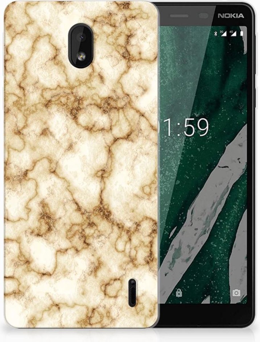 Nokia 1 Plus TPU Siliconen Hoesje Marmer Goud