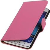 Effen Bookstyle Hoes Geschikt voor Samsung Galaxy J7 Roze