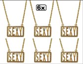 6x Ketting luxe goud sexy