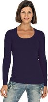 Bodyfit dames shirt lange mouwen/longsleeve zwart - Dameskleding basic shirts XL (42)