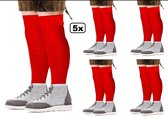 5x Paar Tiroler sokken rood 39-42
