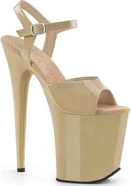 Pleaser - FLAMINGO-809 Sandaal met enkelband, Paaldans schoenen - Paaldans schoenen - 40 Shoes - Beige