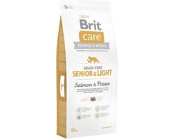 Brit Care Grain Free Senior & Light Salmon & Potato 12 kg - Hond