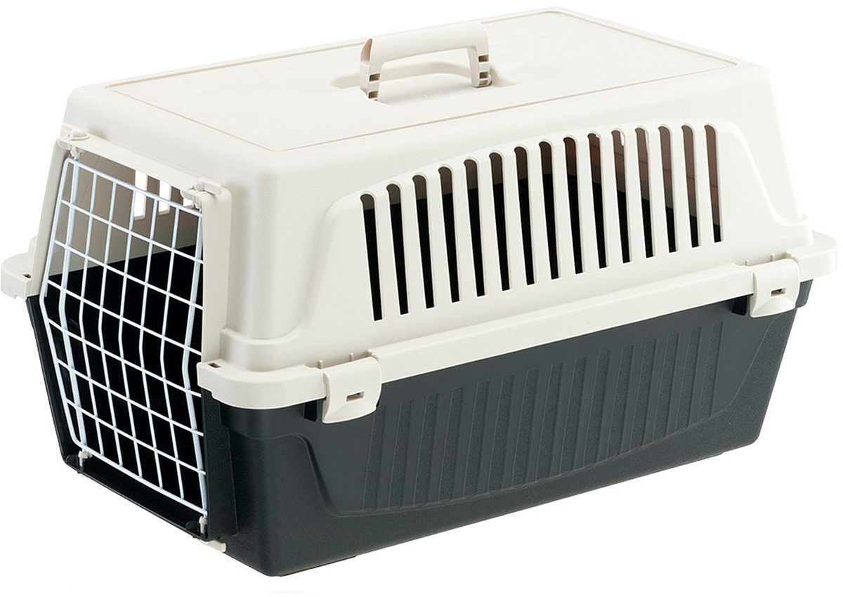 Ferplast Harde Transportbox Voor Kleine Honden en Katten - Ventilatieroosters - Zwart - 37 x 58 x h 32 cm