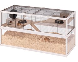 Ferplast Hamsterkooi - Zichtbak, inclusief looprad - Transparant - 120 x 50 x 66,5 cm