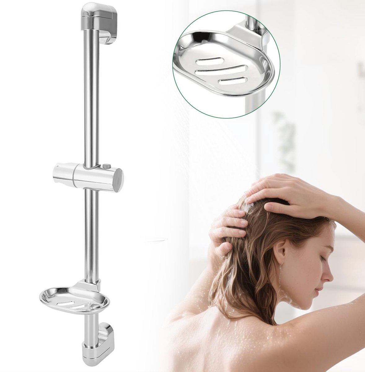 Glijstang Voor De Douche - Verstelbare Houder Voor Handdouche - Douchekophouder Voor Wandmontage Met Zeepplankje