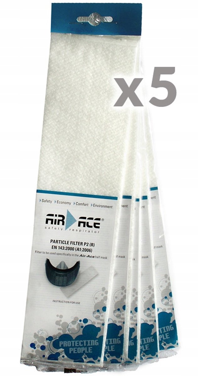 5x P2(R) Vervangingsfilters voor Halfmasker - Hoge Filtratie