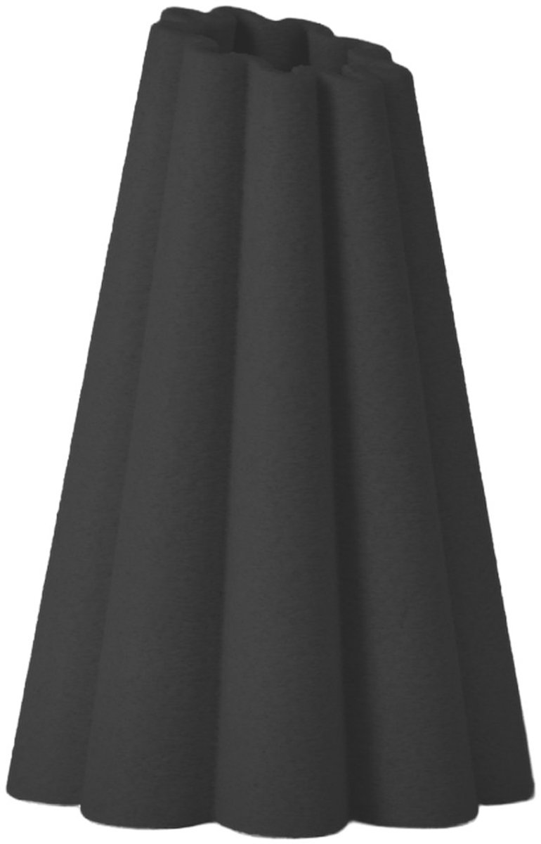 Layvo Renna Vaas - Zwart - 20 cm - droogbloemen vaas - gegroefde vaas - gerecycled plastic