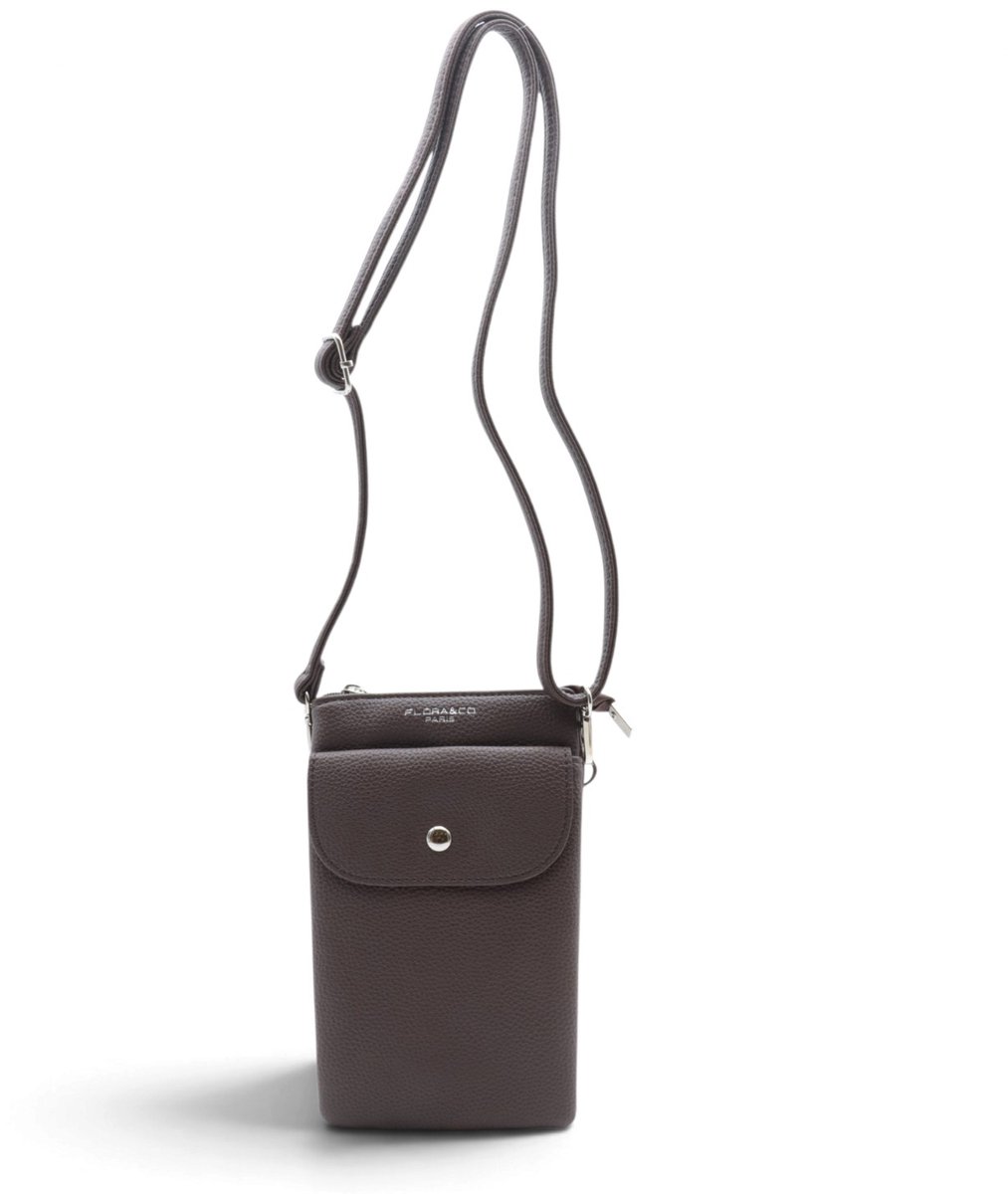 Flora&Co - CASSANDRA - handig Crossbody tasje/telefoontasje voor mobiel - gsm - chocolat/bruin