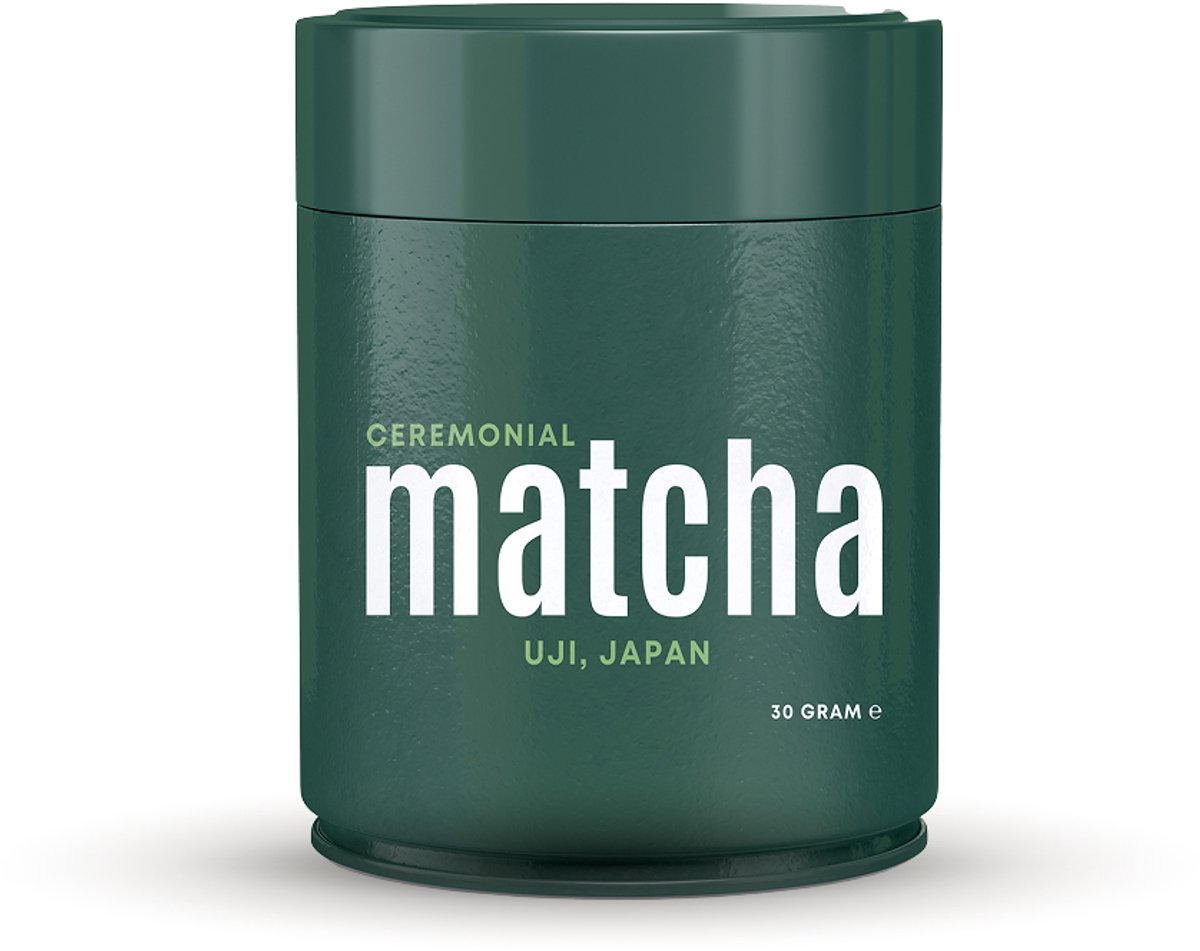 Munch Ceremonial Matcha | Matcha Poeder Ceremonial Grade A+ uit Uji Japan | Groene Thee Poeder voor Matcha Latte, Smoothies & Bakken | 100% Natuurlijk & Vegan | 30 gram in bewaarpotje