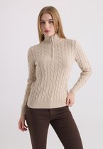 Felix Hardy Kabelgebreid Pullover - 100% Katoen Dames Beige - M