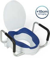 Truesafe Toiletverhoger 10 cm - Universele maat - Met armleuning en deksel - Verhoogde WC bril - Ergonomisch zitkussen - Verhoger voor volwassenen & senioren