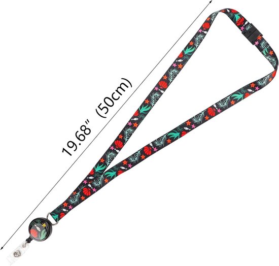 Breakaway Lanyard met Retractable Badge Reel, Veiligheidsmechanisme, ID Badge en Sleutelhouder met Artistiek Ontwerp (Diep Zee) — afbeelding 4
