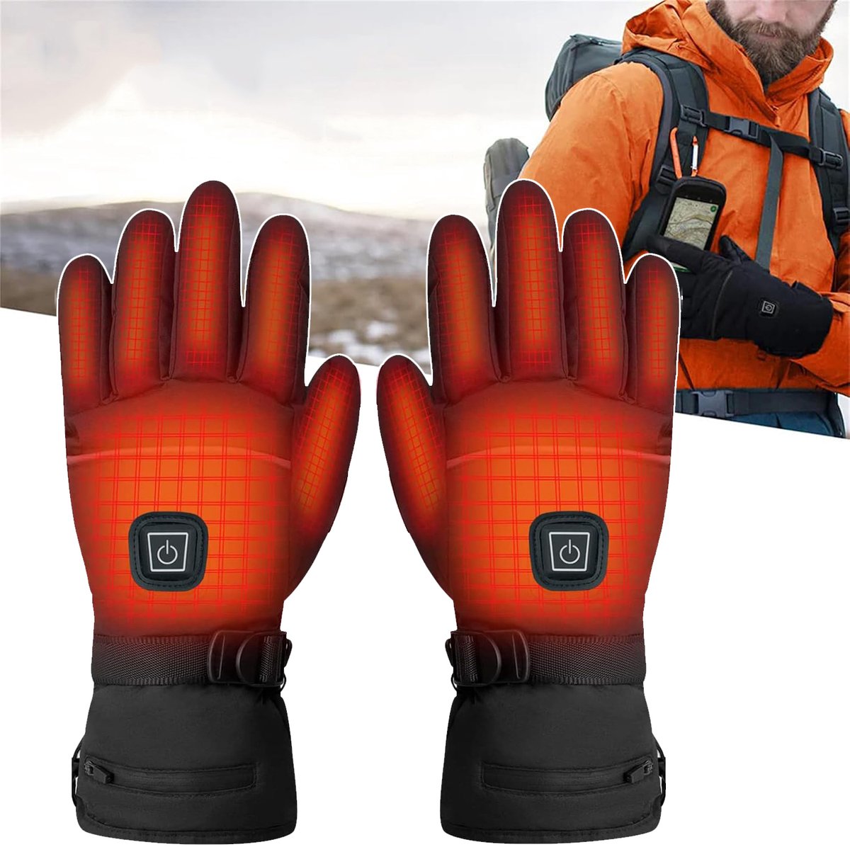 Verwarmde Handschoenen Voor Dames En Heren - Elektrische Skihandschoenen - Touchscreen & Antislip - 3 Warmtestanden