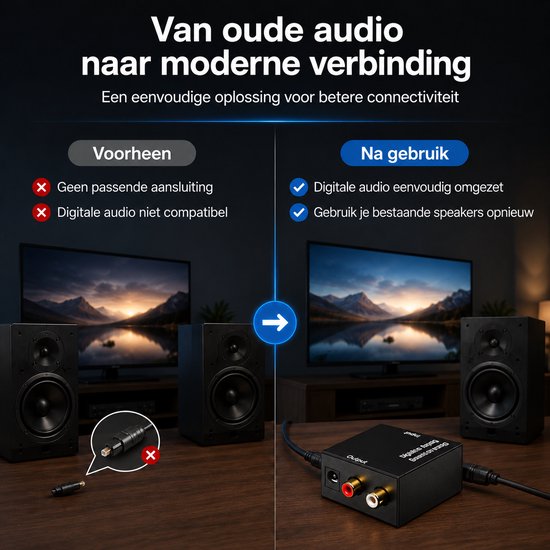 DAC Audio Converter - Optisch/Coaxiaal naar RCA - 5V/1A - Zwart — afbeelding 5