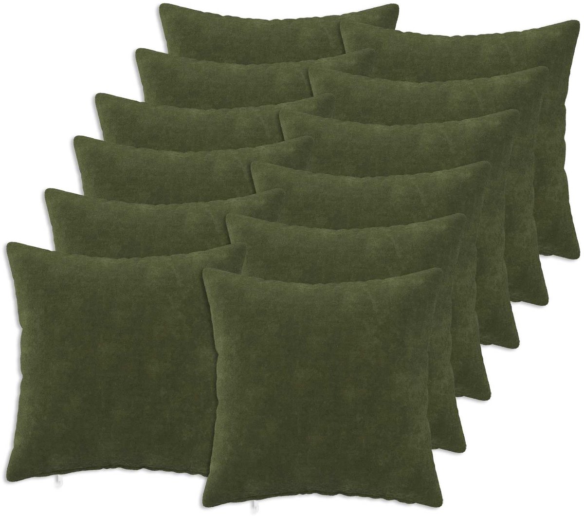 vidaXL Dekenkussen - 12 - st - HEERLEN - Groen - 40 - x - 40 - cm - Microfiber - Fleece