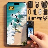 4K Mini Action Camera met Wifi & App – 1,47” Touchscreen, Vlog Camera Duimgrootte 180° Draaibare Lens, 120° Groothoek, Magnetische Oplaadcase, 30M Waterdicht