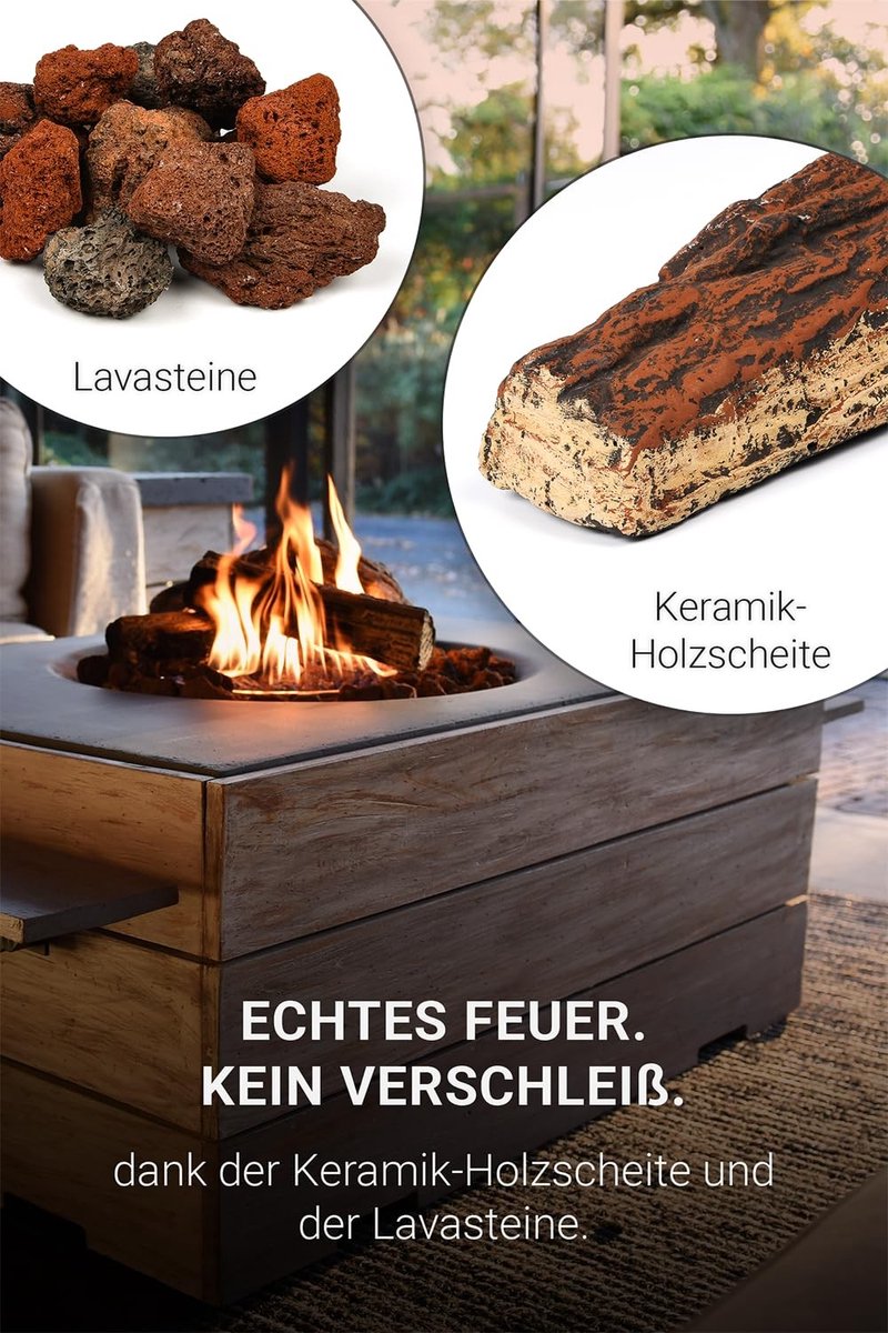 Happy Cocooning Lounge & Dining Square - Fire Table - Black