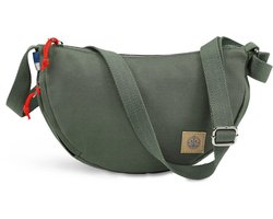 Crossbody Tas Dames Heren – Schoudertas Half Moon Bag – Sling Bag Waterdicht – Gerecycled Plastic – Re.7 Cycle – Groen – The BlueWave Collective