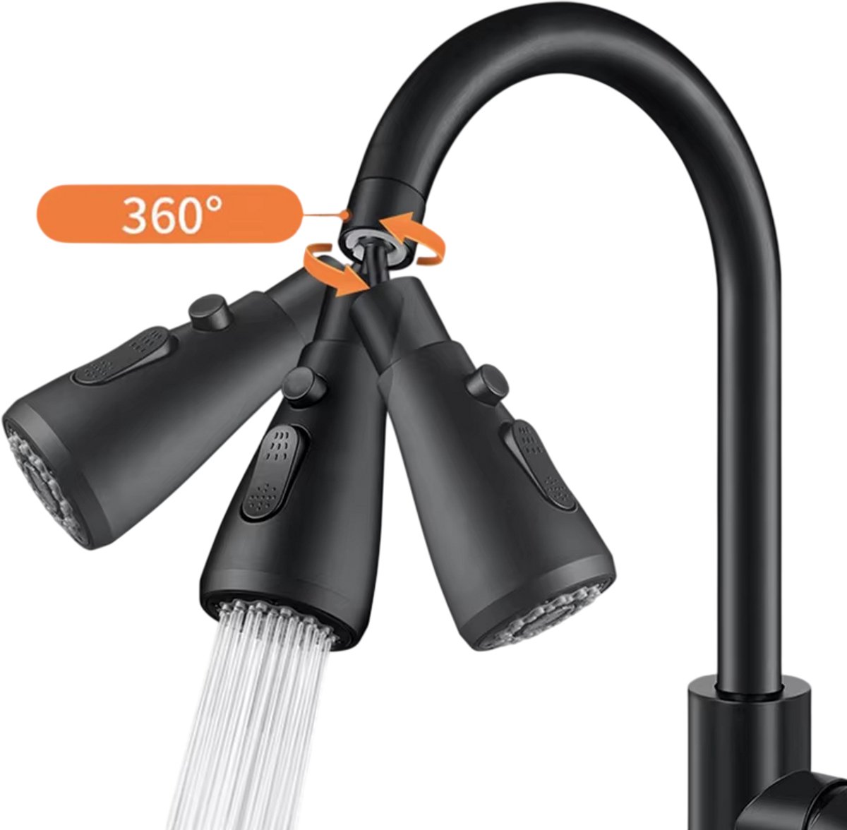 Keukenkraan Spraykop 3 Standen – Anti-Spat Hoofd – Universele Bubbler Verlengslang – Waterbesparende Kraanaccessoires – Kraanverlengstuk, Keukenkraan Spuitmond, Waterbesparende Spraykop