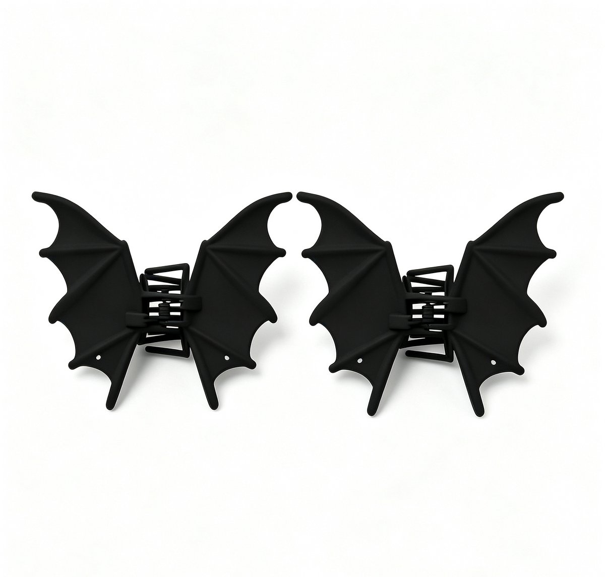 2 Pcs vleermuis-haarklemmen voor dames – Matzwarte Franse metalen haarklemmen – haarspelden voor Halloween