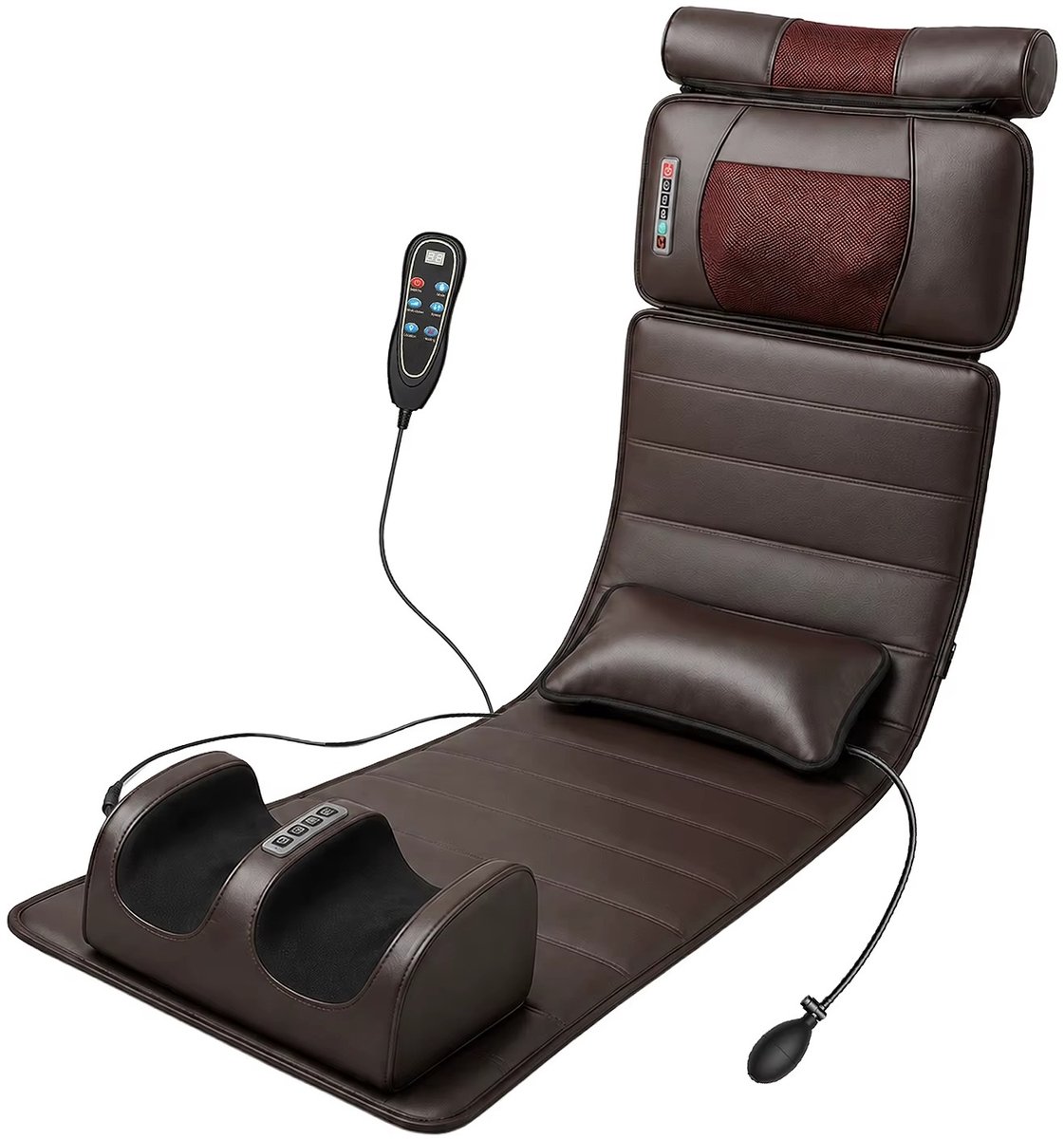 CreateEcom massage apparaat - massagemat - massagematras - Volledige Elektrische Massagematras - Multifunctionele Vibratiemassagemat met Airbag & Verwarmingstherapie - voor Ontspanning van Rug, Taille en Schouders