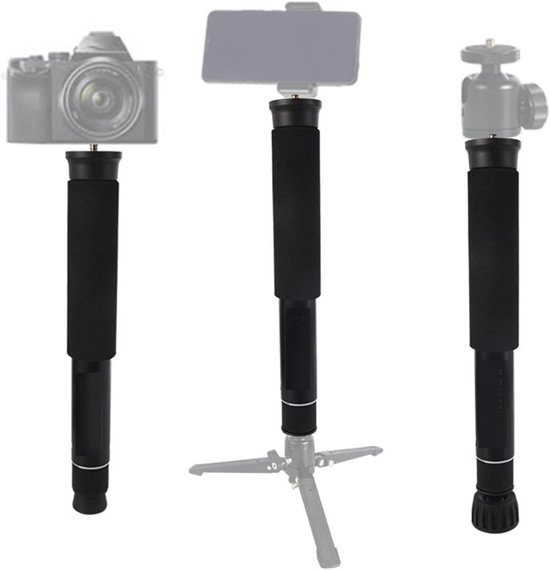 62 Inch Camera Monopod met 8 Secties, Stevige Aluminium Unipod voor Fotografie en Trekking met Conversieschroef — afbeelding 5