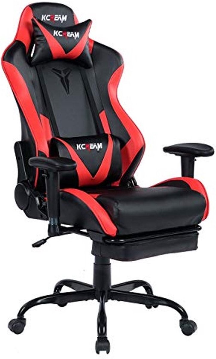 Ergonomische gamingstoel - Hoge rugleuning en hoofdsteun - Verstelbare pc-stoel - Voor gamers