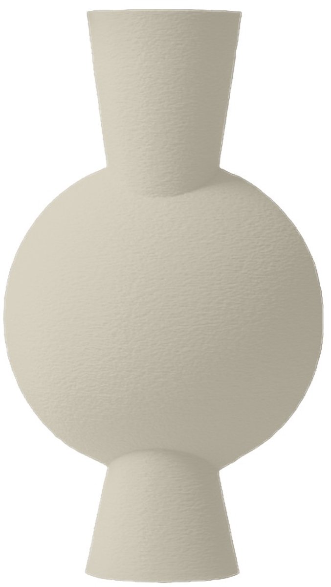 Layvo Dessa Vaas - Crème - 20 cm - droogbloemen vaas - moderne vaas - gerecycled plastic