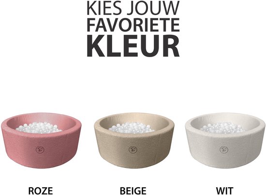 Liefjes & Co Teddy Beige Ballenbak Rond met 200 BPA-vrije Ballen – Baby & Kinder Ballenbad – Zacht Foam – Speelgoed — afbeelding 3