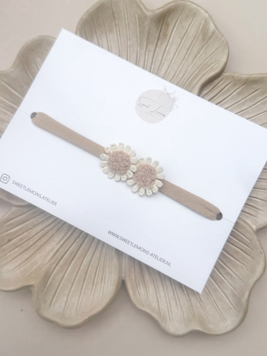 Haarband - Cozy Flowers - Newborn Haaraccessoires - Elastiche Haarband - Haarbandjes voor Baby & Newborn - Haarbanden voor Meisjes & Kinderen - Kraamcadeau - Babyshower