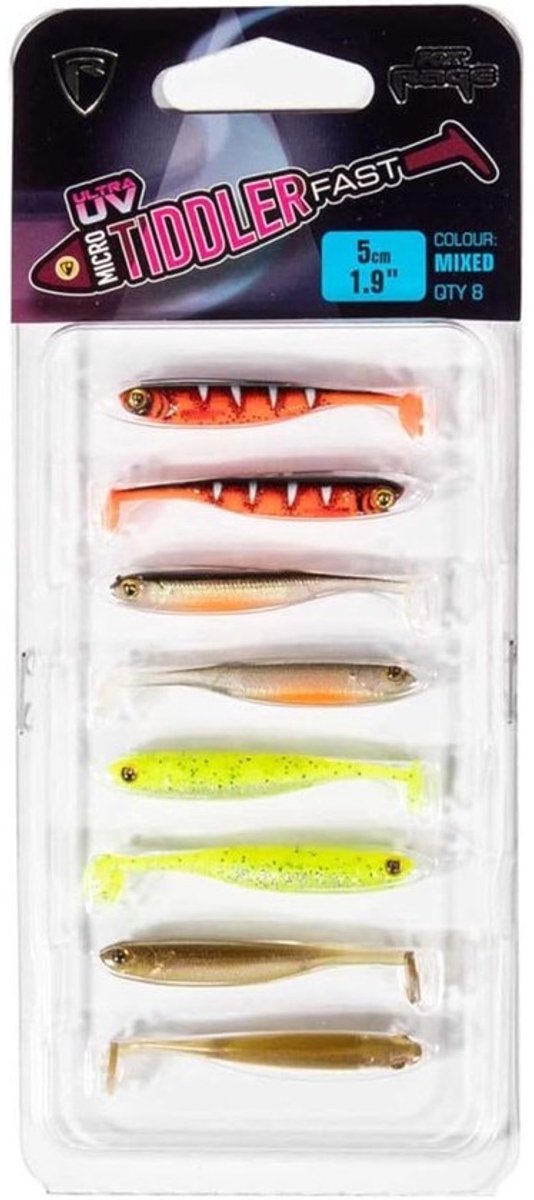 Kleine UV Micro Triddler, snel, 4 cm - Set van 8 gemengde kleuren