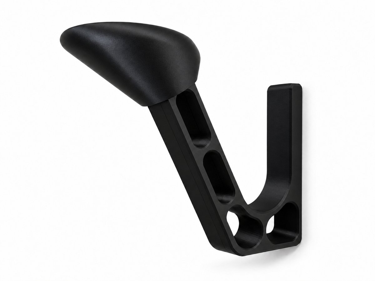 Motorhelm- en motorpak wandhouder kleur zwart