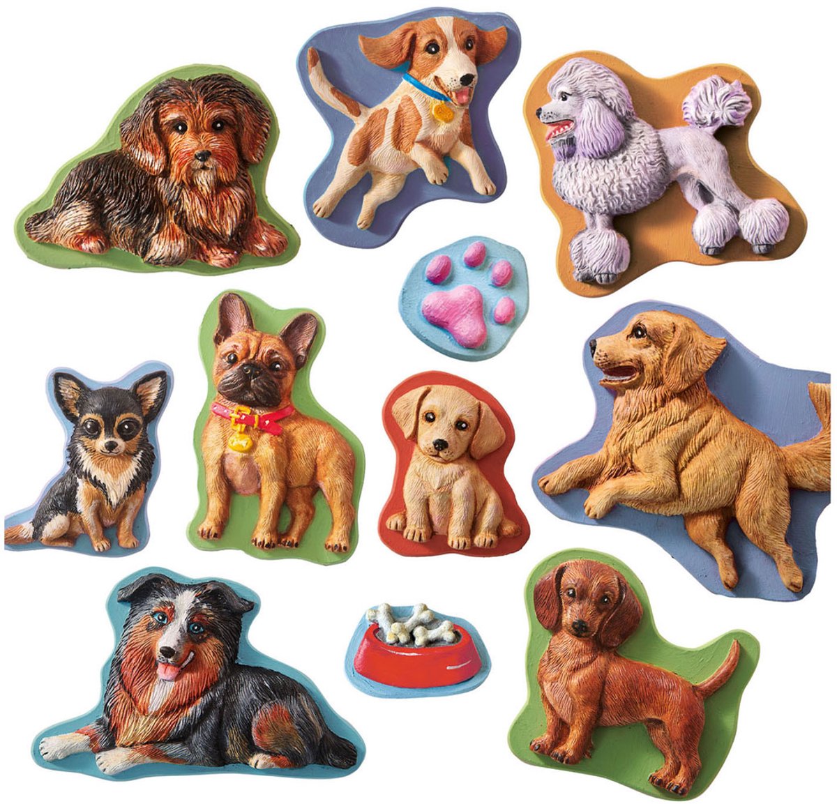 SES Creative - Gieten en Schilderen - Honden - gips gieten - inclusief gietmal, gips, 6 kleuren verf, penseel en spatel - knutselen voor kinderen vanaf 5 jaar — cadeau in Spellen & Speelgoed - foto 8