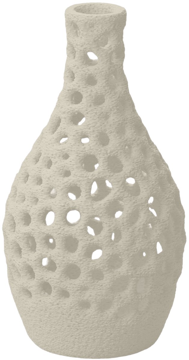 Layvo Celso Vaas - Crème - 20 cm - droogbloemen vaas - organische vaas - gerecycled plastic