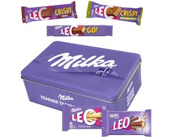 Milka LEO Mix Collection Box 646g - LEO White, Melk, GO!, Crispy Choco & Crispy Hazelnut - 5 variëteiten - chocolademix