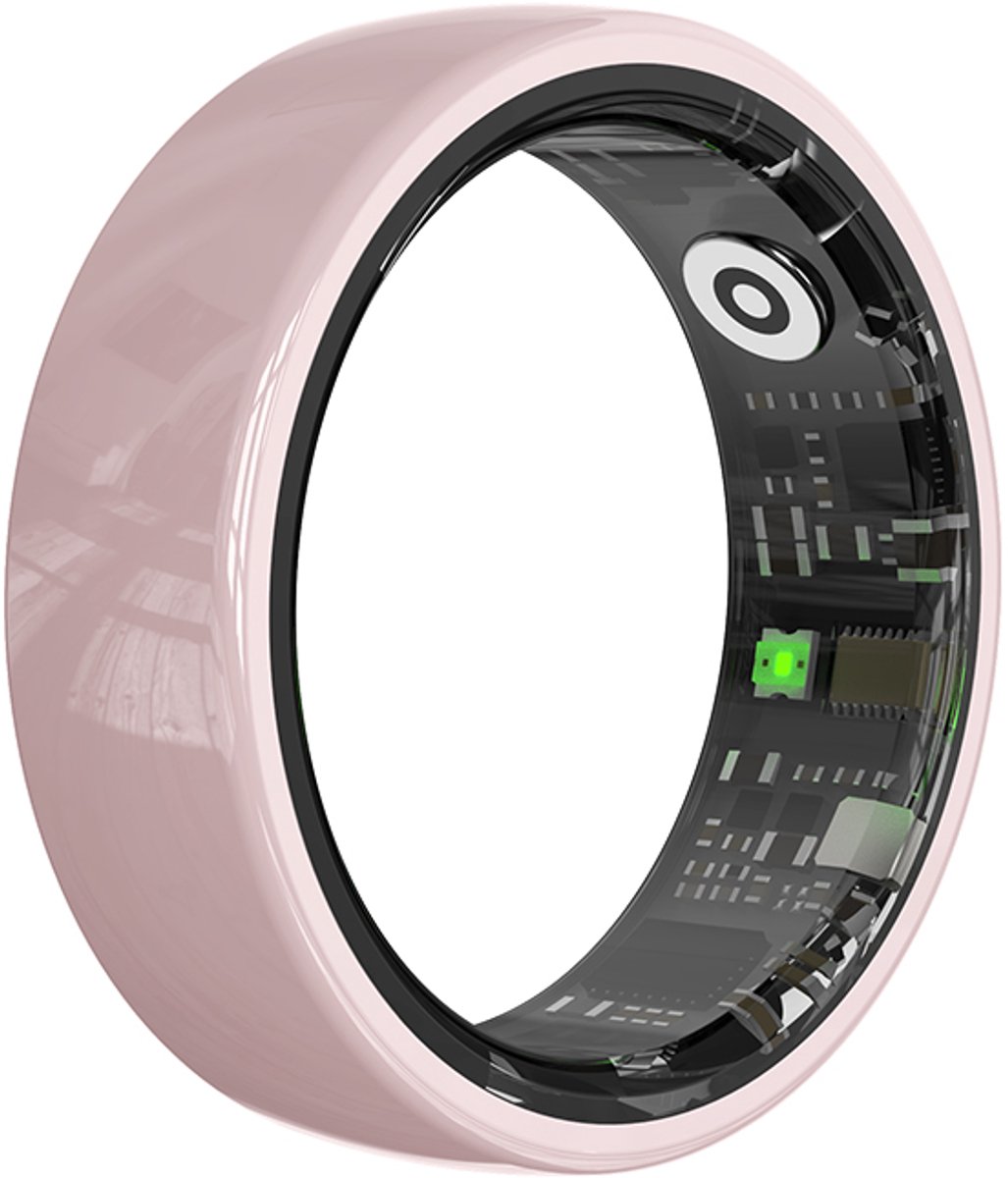 WizBay Premium Select® Keramische Smart Ring - Hartslag, Slaap & Zuurstof - Gesture Control - 5ATM - Android/iOS - Roze - Size 9