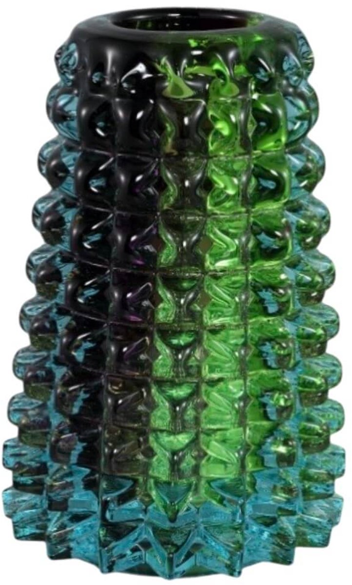 PTMD vaas-Yalexa-Rainbow-spike-glas-desingn-maat-M Groen