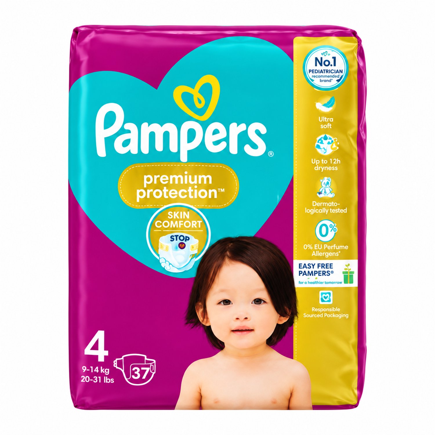 Pampers Premium Protection luiers maat 4 | 37 stuks