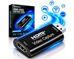 Mamosta® Capture Card HDMI Naar USB - Video Game Streamen & Opnemen - Geschikt Voor PS4, PS5, Nintendo Switch, Xbox, Windows & Mac