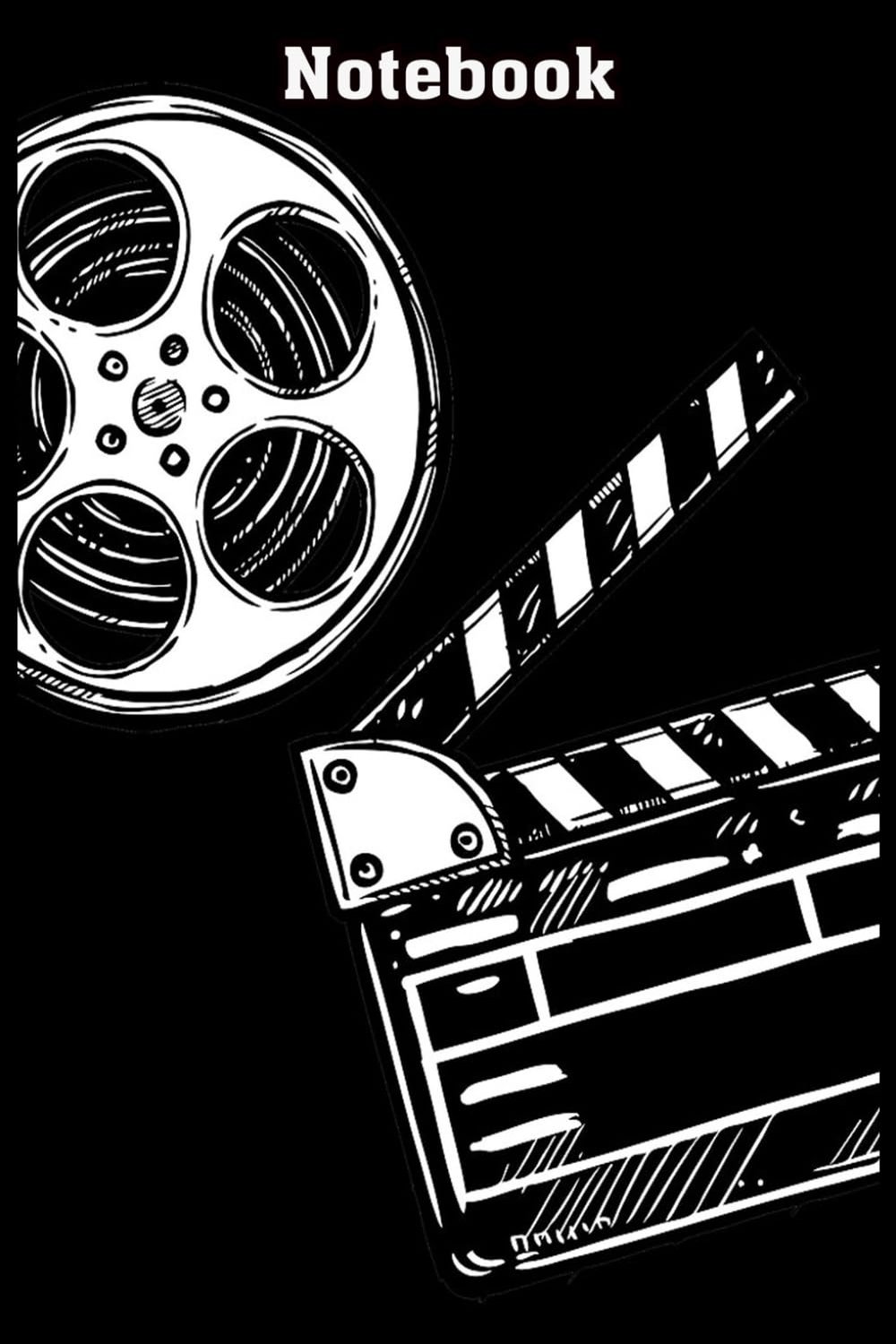 Notitieboek films en clapperboard - breedlijnig 110 pagina's - 6 x 9 inch - perfect voor schrijvers - ShopVlot