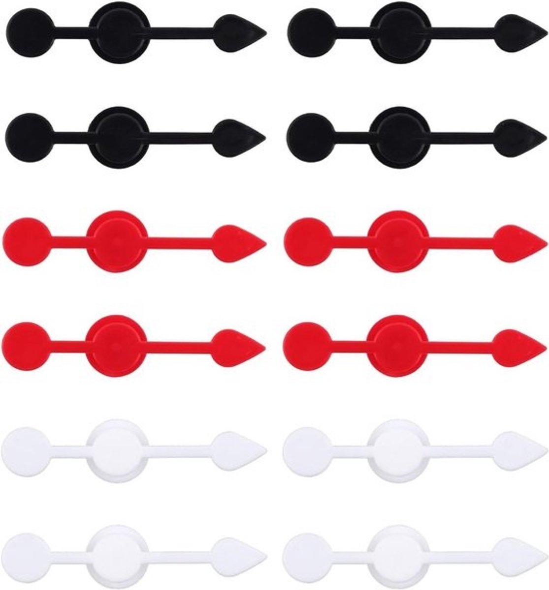 12 stuks - plastic pijlspinners voor bordspellen en klasactiviteiten - 7,4 x 1,4 cm - Draaiende pijlen - Tafelspelspinner - 3 kleuren