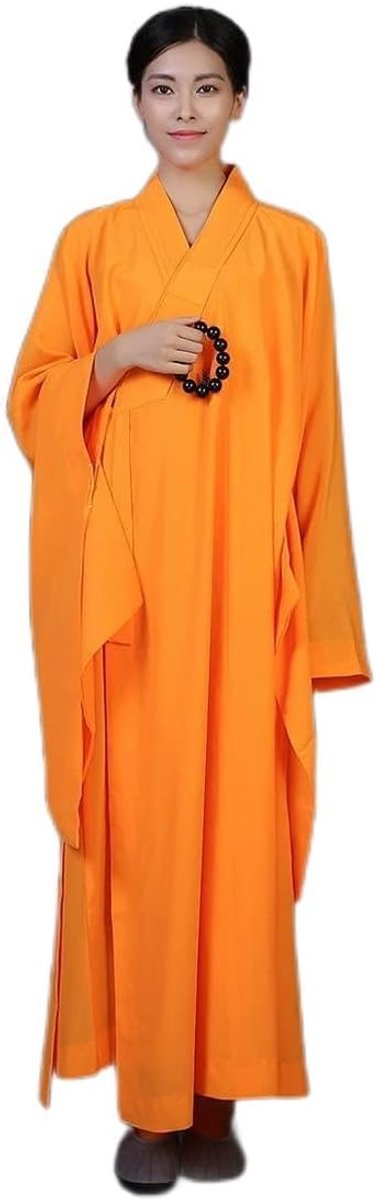Boeddhistische Monnik Lange Gewaad & Jurk Unisex Volwassenen Meditatie Kleding (Kleur: Goud, Maat: NO41 Hoogte 172cm)