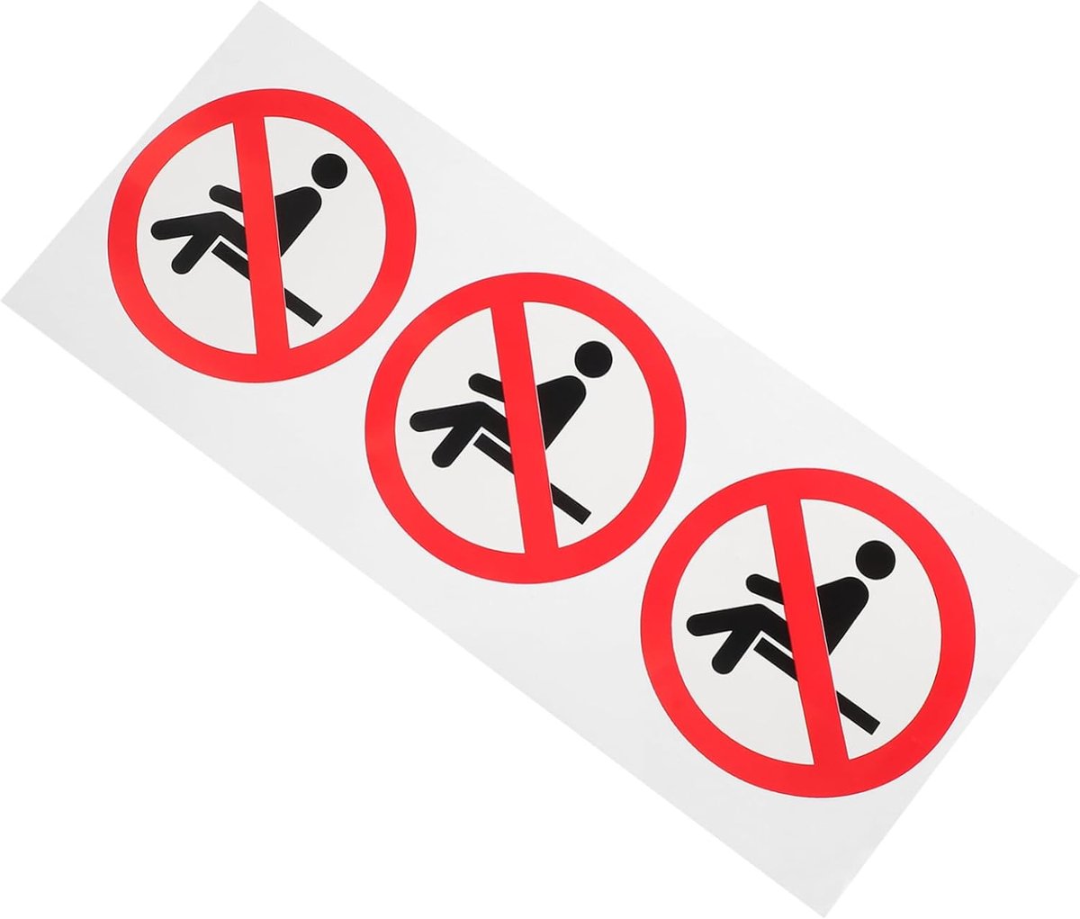 Veiligheidsstickerset - Waarschuwingsborden - 3 Stuks Verwijderbare Stickers - Geen Trede - Veiligheidstape - Industrieel Gebruik